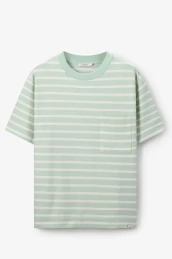 Lichtgroen T-shirt met strepen