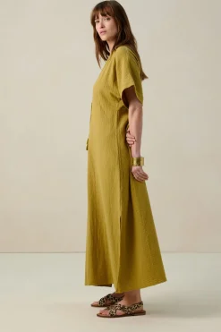 Lichtgroene kaftan maxi jurk