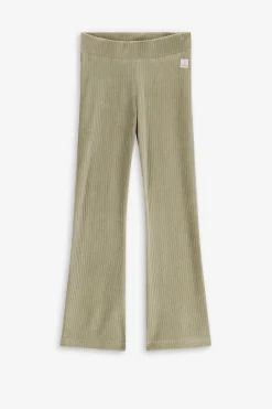 Lichtgroene rib flared legging