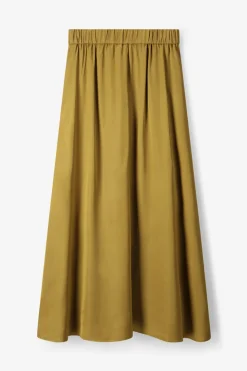 Lichtgroene satijnen maxi rok