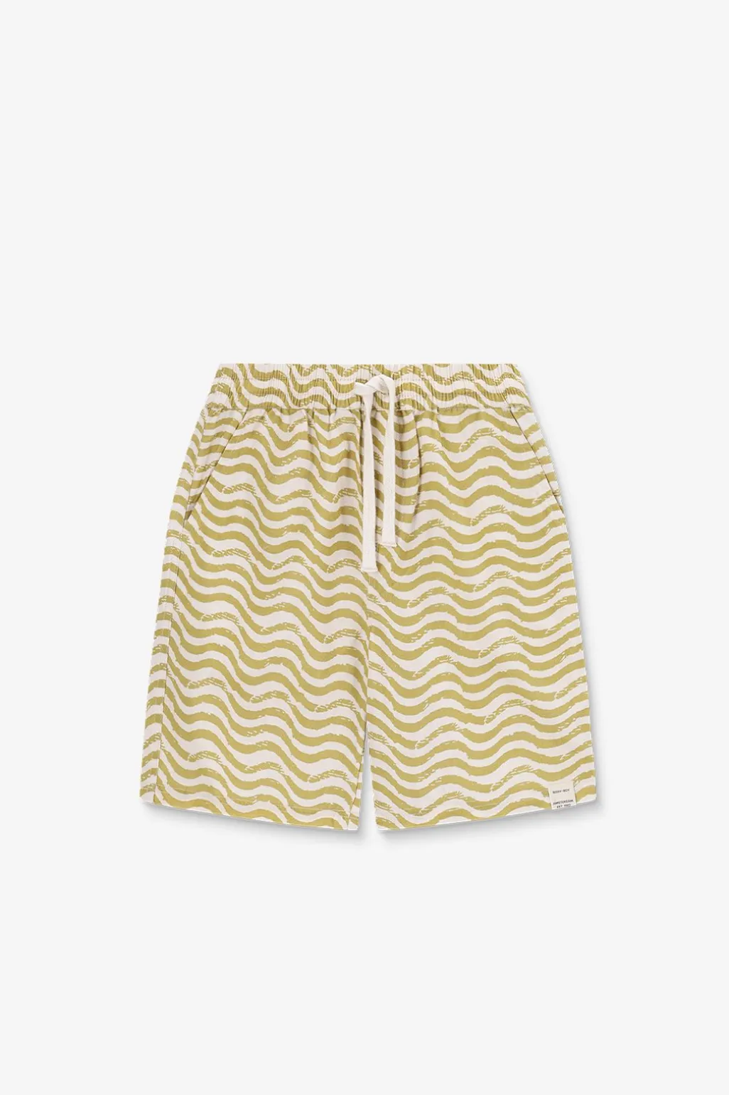 Lichtgroene shorts met golvende print
