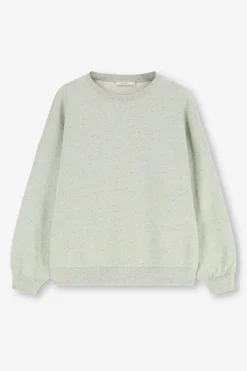 Lichtgroene sweater met melange effect