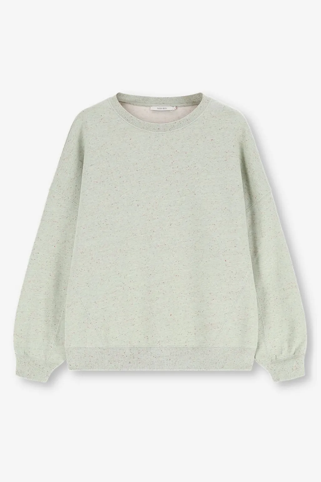 Lichtgroene sweater met melange effect