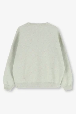 Lichtgroene sweater met melange effect