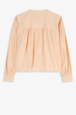 Lichtoranje blouse met pintuck details