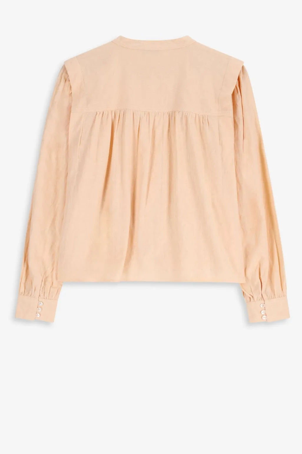 Lichtoranje blouse met pintuck details