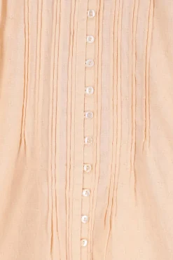 Lichtoranje blouse met pintuck details