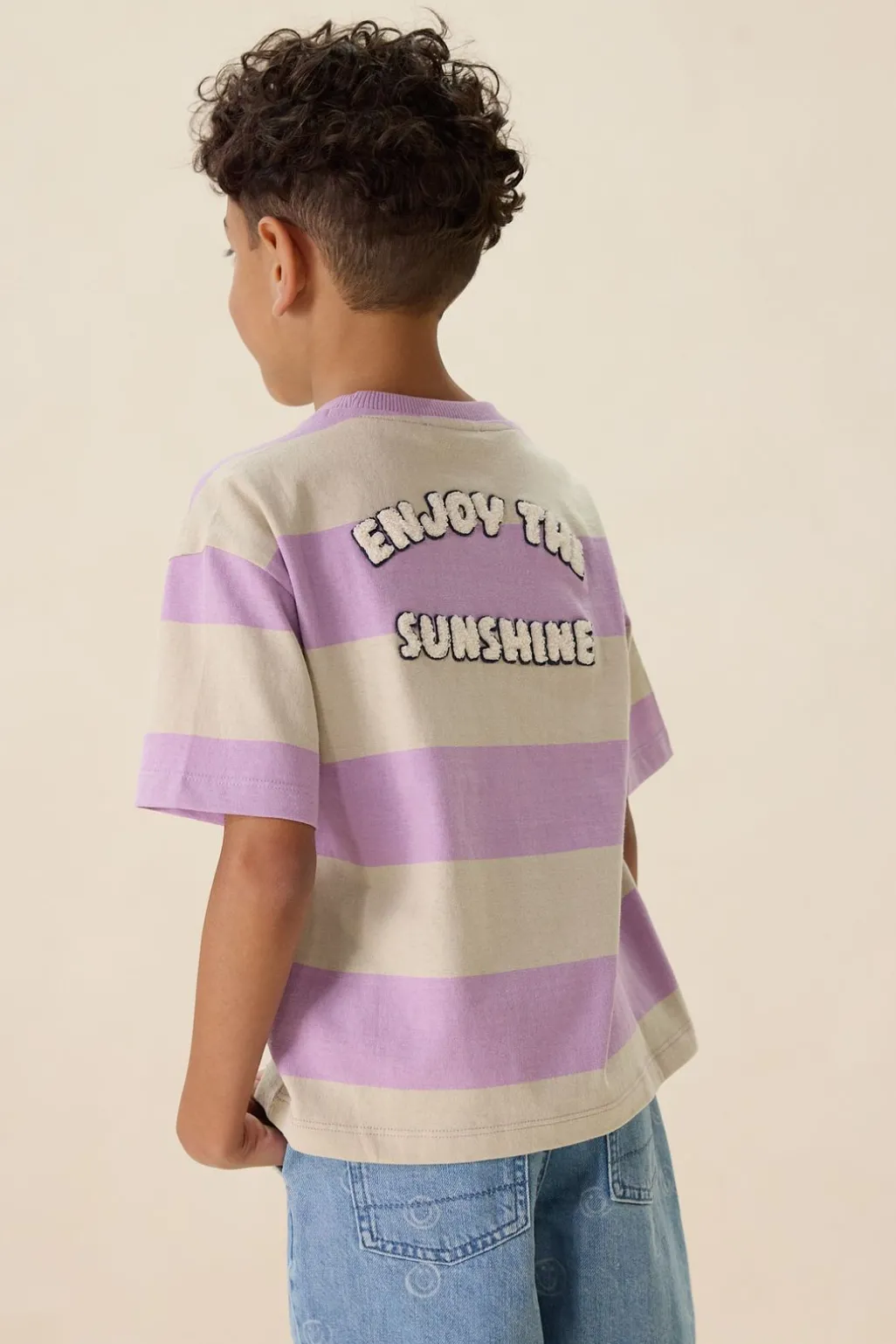 Lichtpaars gestreept T-shirt