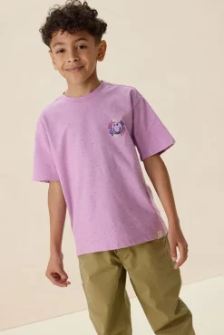 Lichtpaars T-shirt met artwork