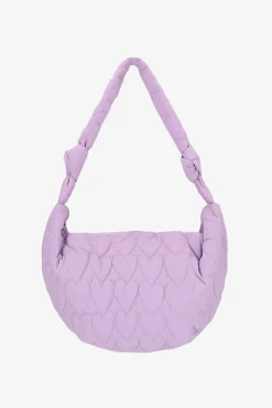 Lichtpaarse crossbody tas met hartjes