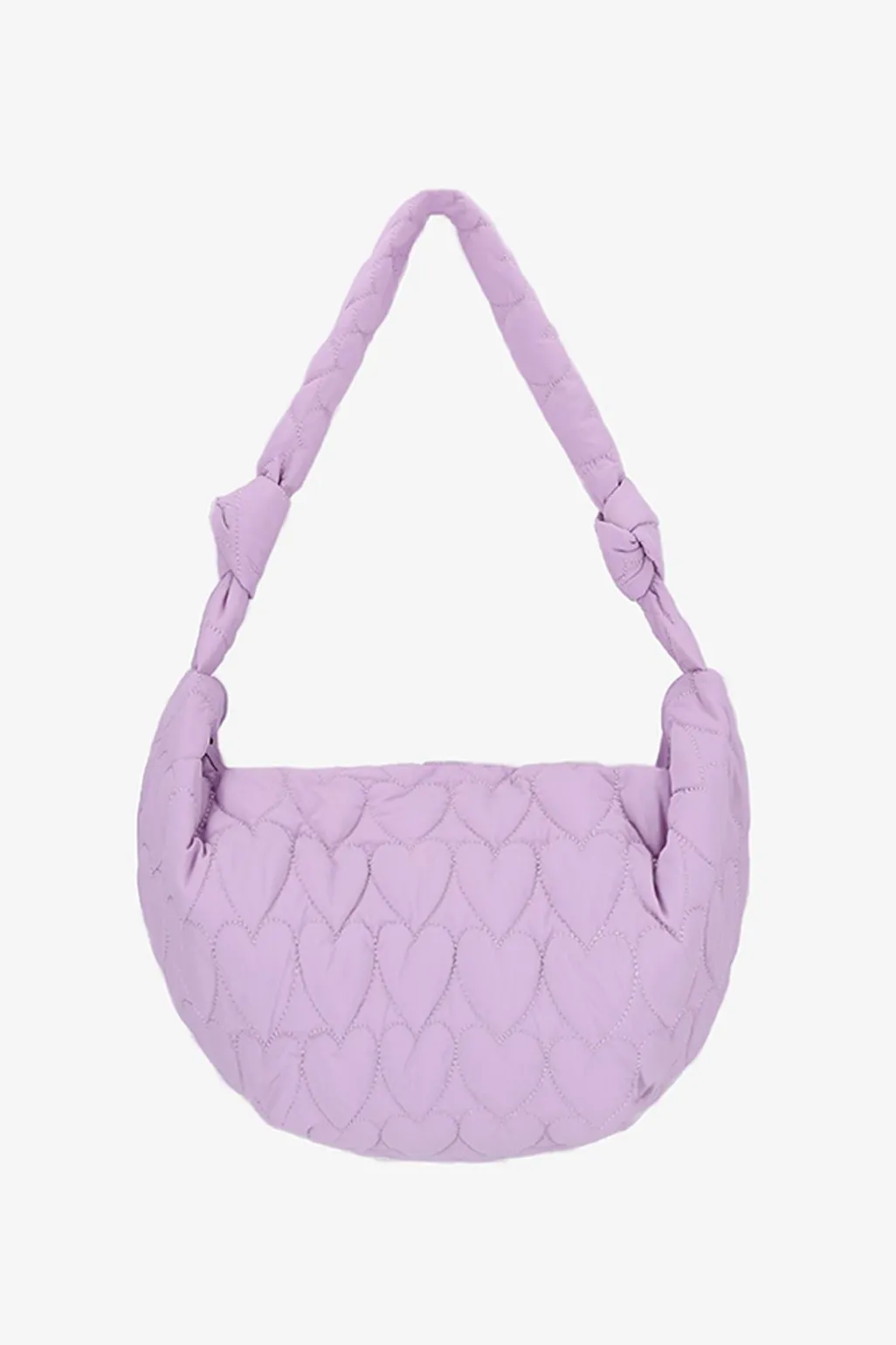 Lichtpaarse crossbody tas met hartjes