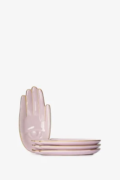 Lichtpaarse gebaksbordjes hand