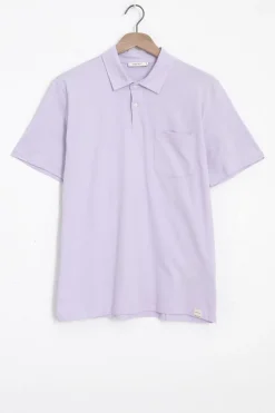 Lichtpaarse katoenen polo