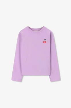 Lichtpaarse longsleeve met artwork