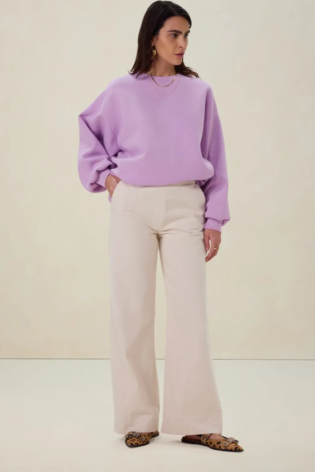 Lichtpaarse oversized sweater