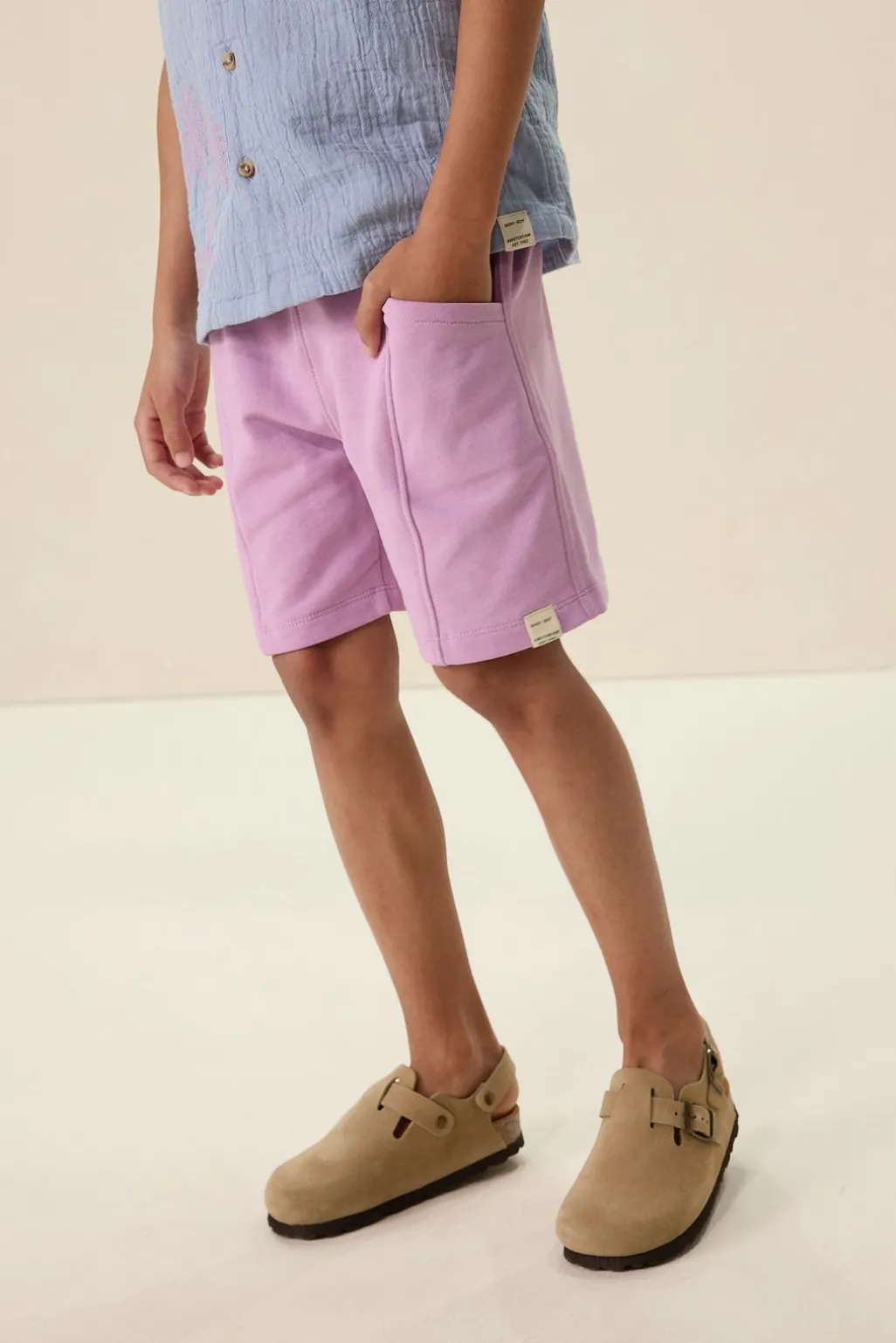 Lichtpaarse sweat shorts