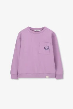Lichtpaarse sweater met artwork