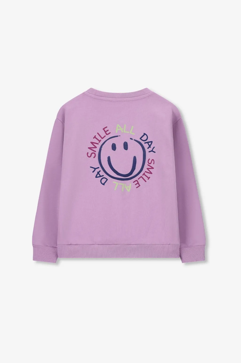 Lichtpaarse sweater met artwork