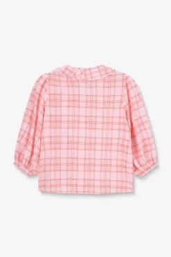 Lichtroze blouse met ruiten