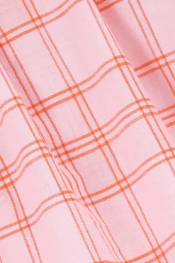 Lichtroze blouse met ruiten