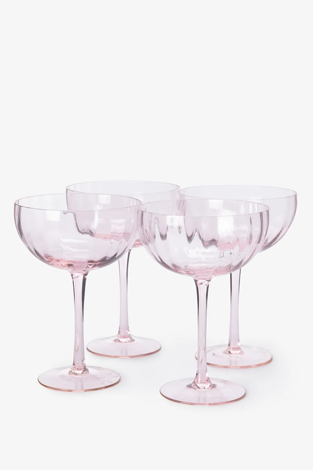 Lichtroze cocktailglazen Scallop