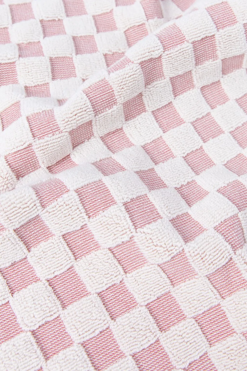 Lichtroze geblokte gastendoek