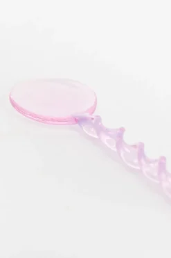 Lichtroze glazen lepeltje twisted