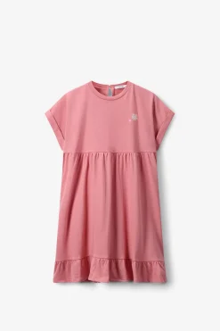 Lichtroze jersey jurk