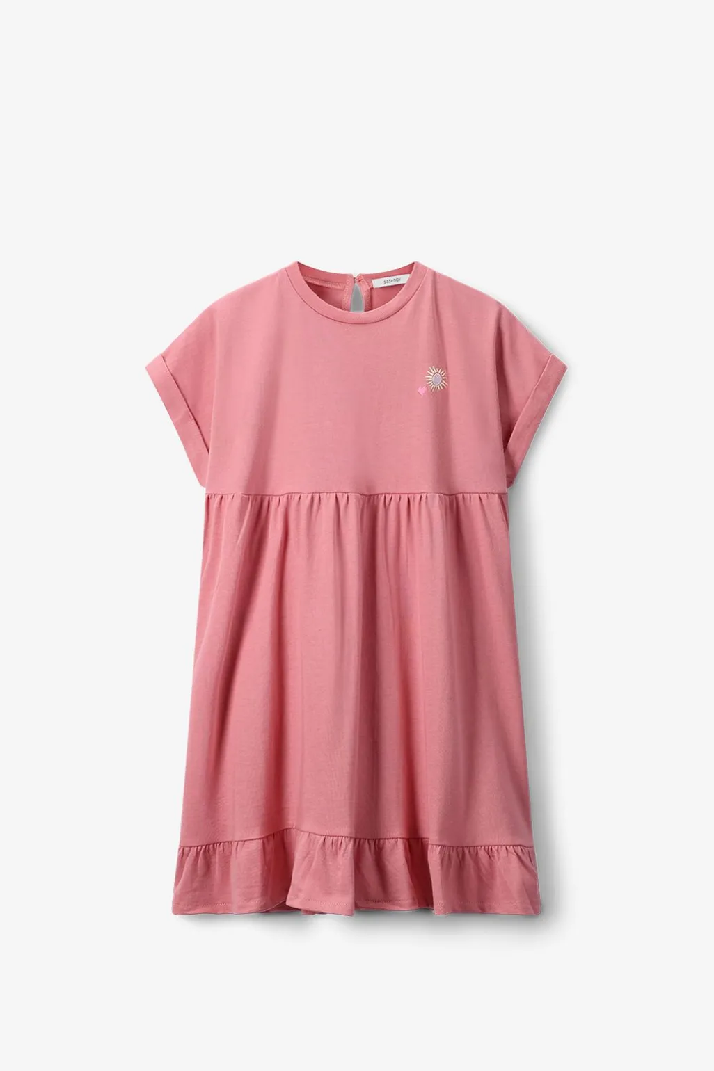Lichtroze jersey jurk