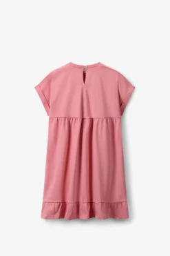 Lichtroze jersey jurk