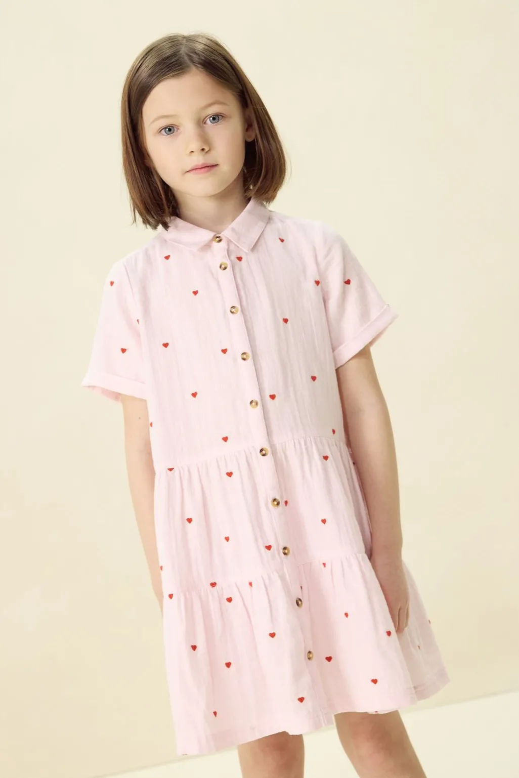 Lichtroze juk met hartjes embroidery
