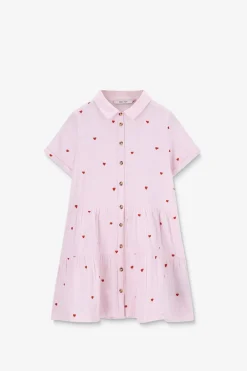 Lichtroze juk met hartjes embroidery