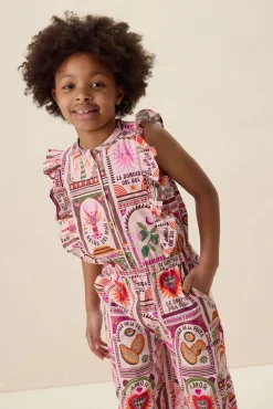 Lichtroze jumpsuit met print
