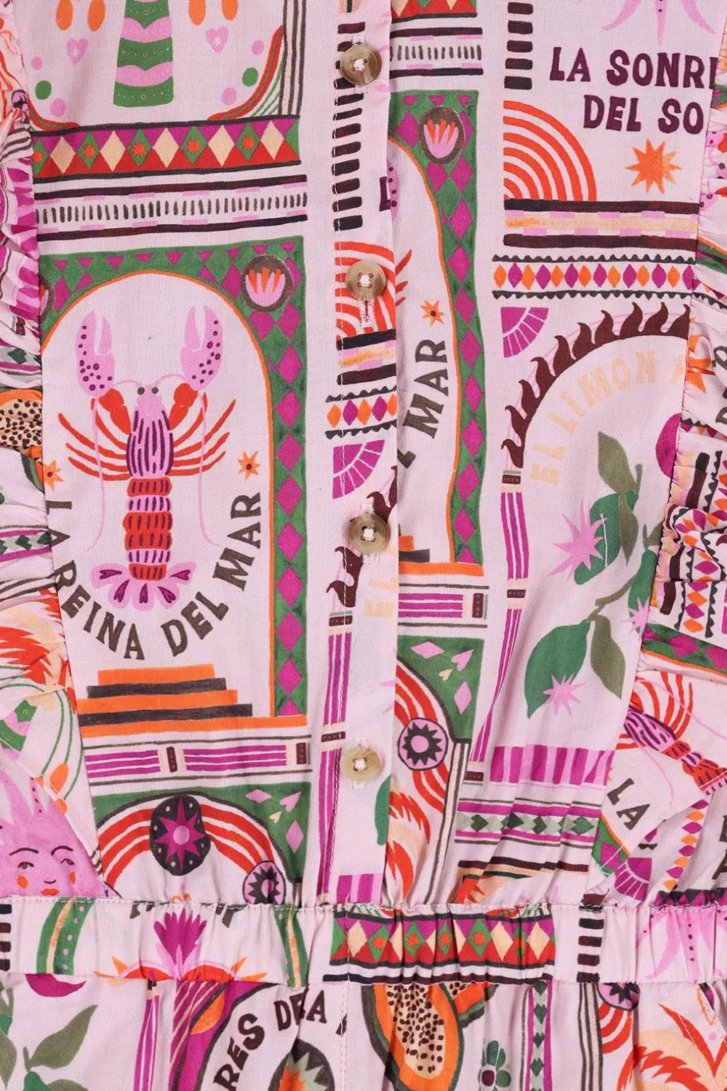 Lichtroze jumpsuit met print
