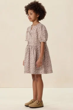 Lichtroze jurk met leopard print
