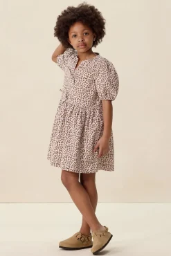 Lichtroze jurk met leopard print