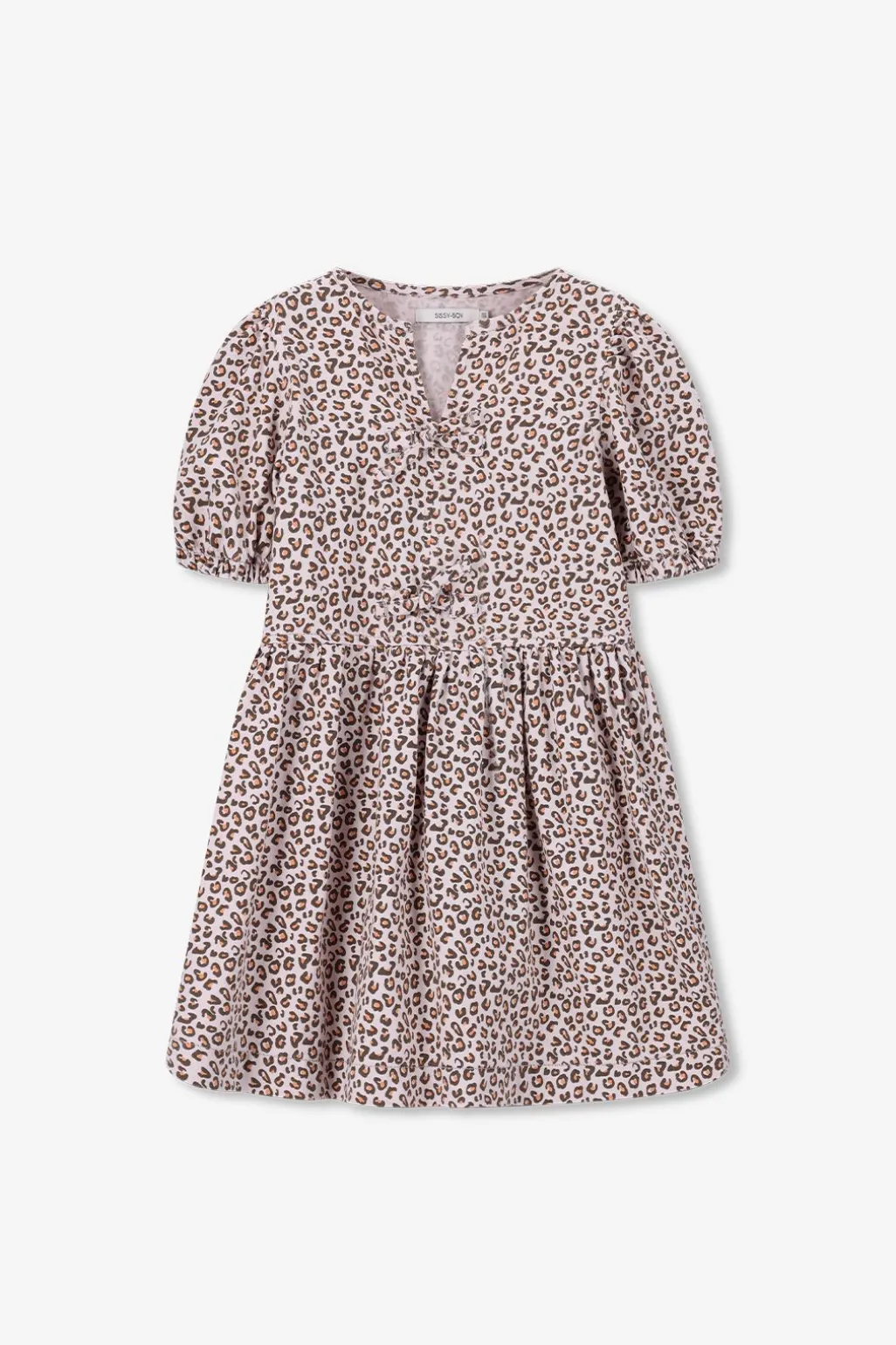Lichtroze jurk met leopard print