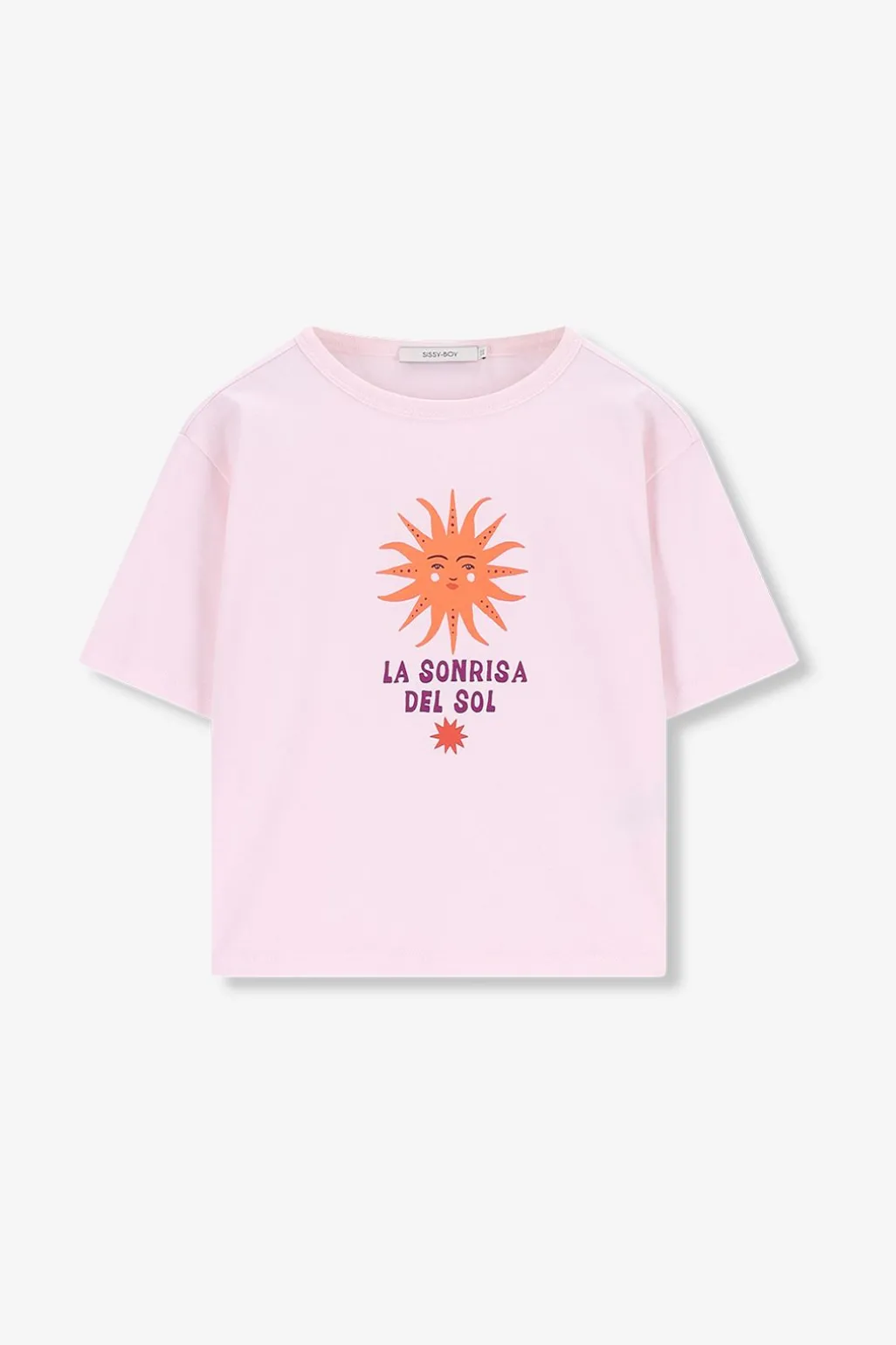 Lichtroze oversized T-shirt met artwork
