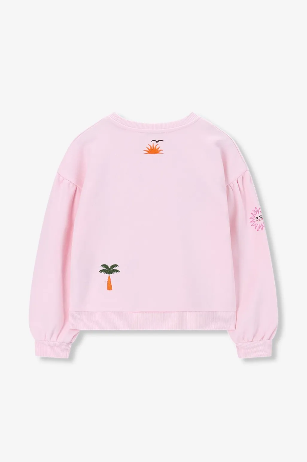 Lichtroze sweater met embroidery