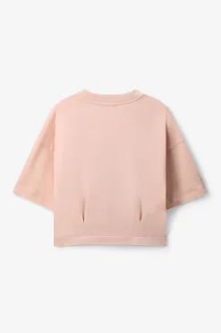 Lichtroze sweater met V-hals