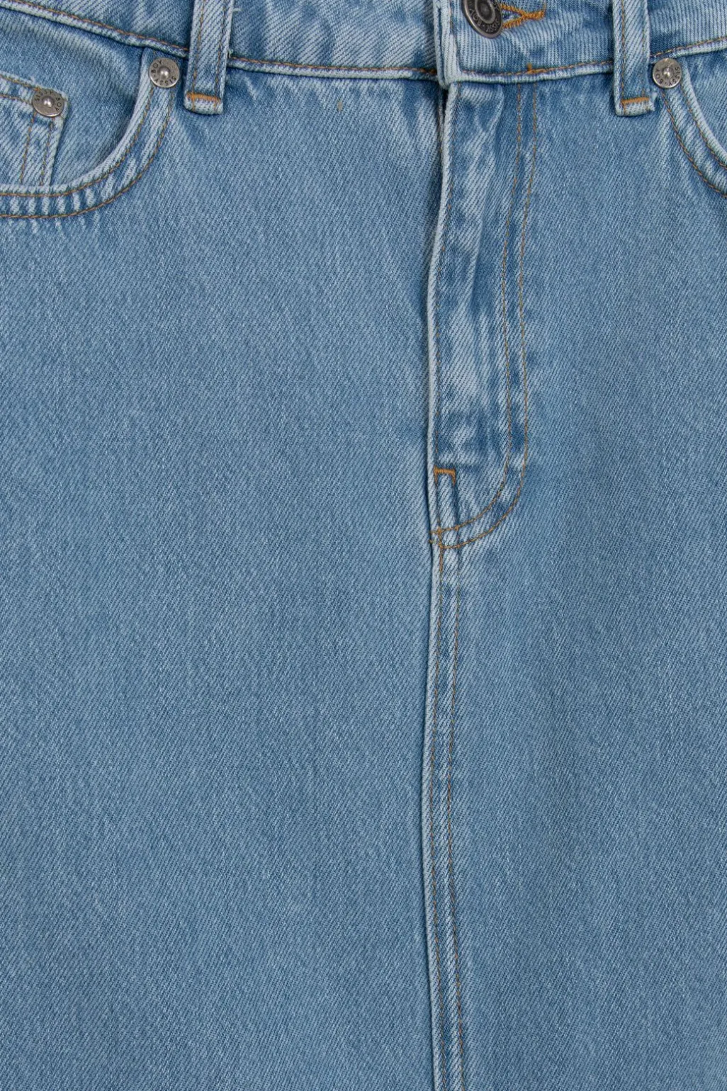 Midi denim rok met split