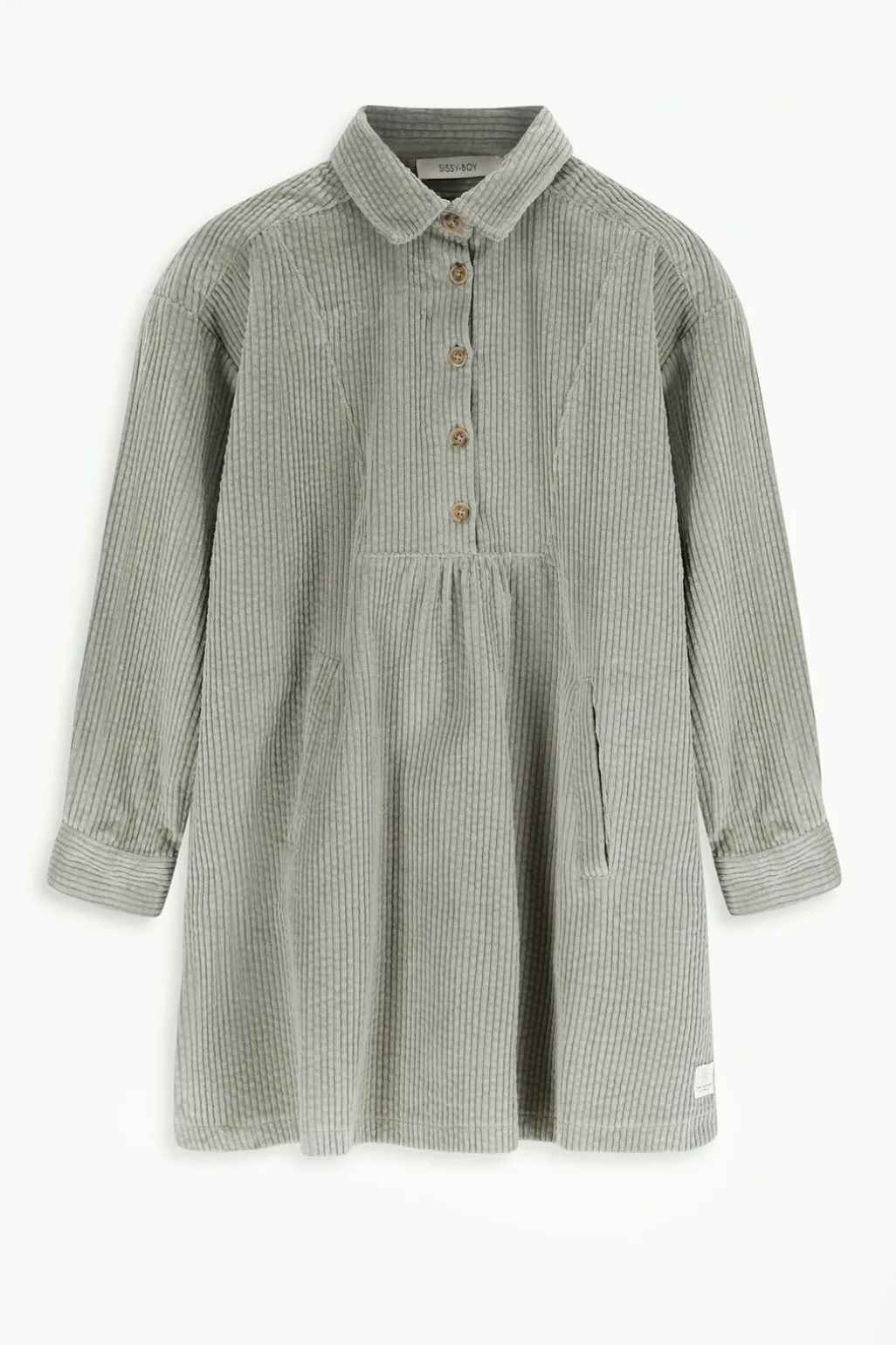 Mintgroene corduroy jurk