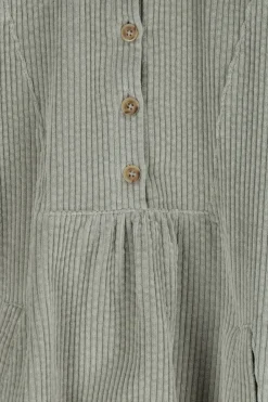 Mintgroene corduroy jurk