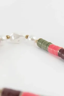 Mulitcolour telefoonkoord met parels