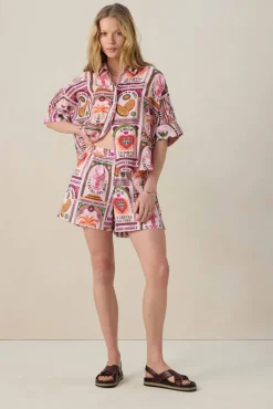 Multicolour blouse met print