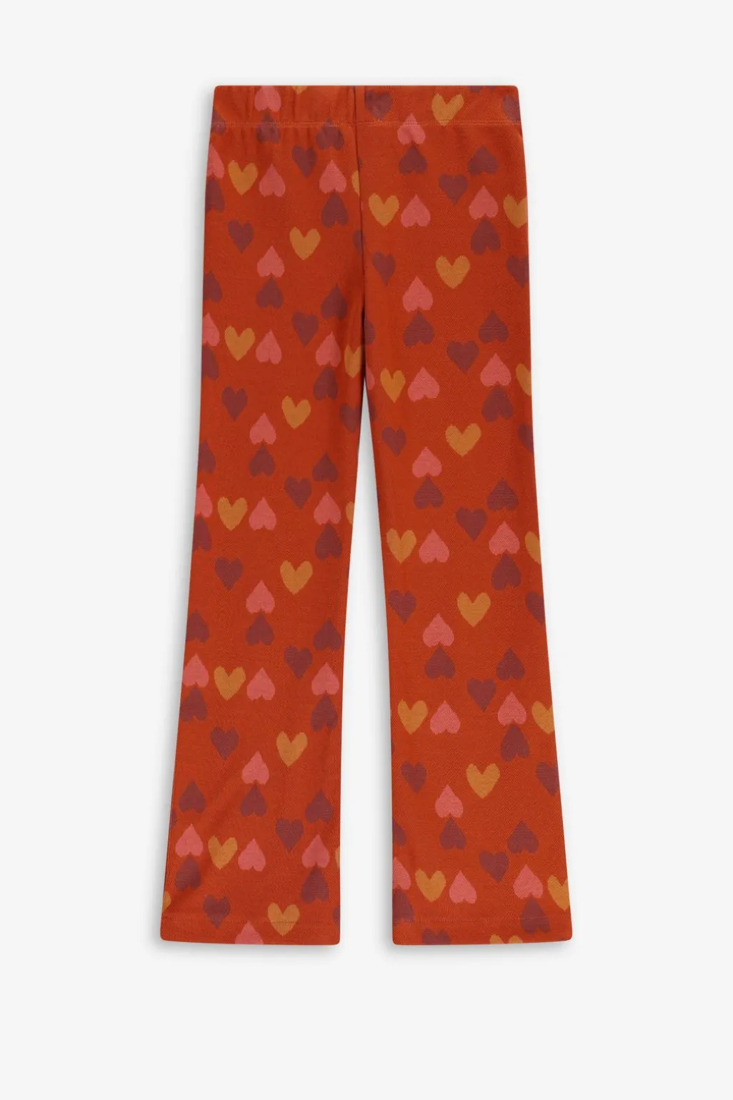 Multicolour flared legging met jacquard gebreide hartjes