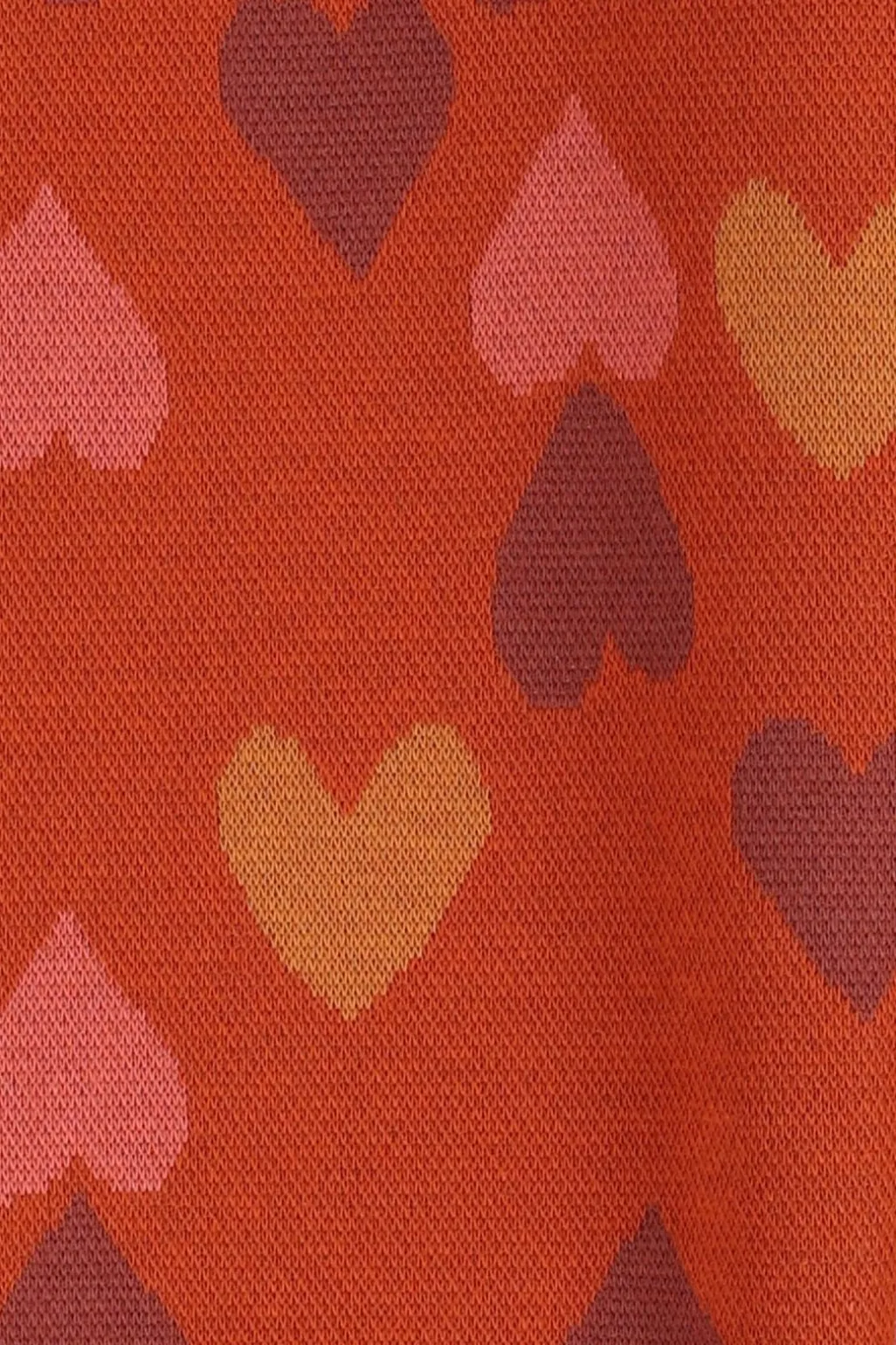 Multicolour flared legging met jacquard gebreide hartjes