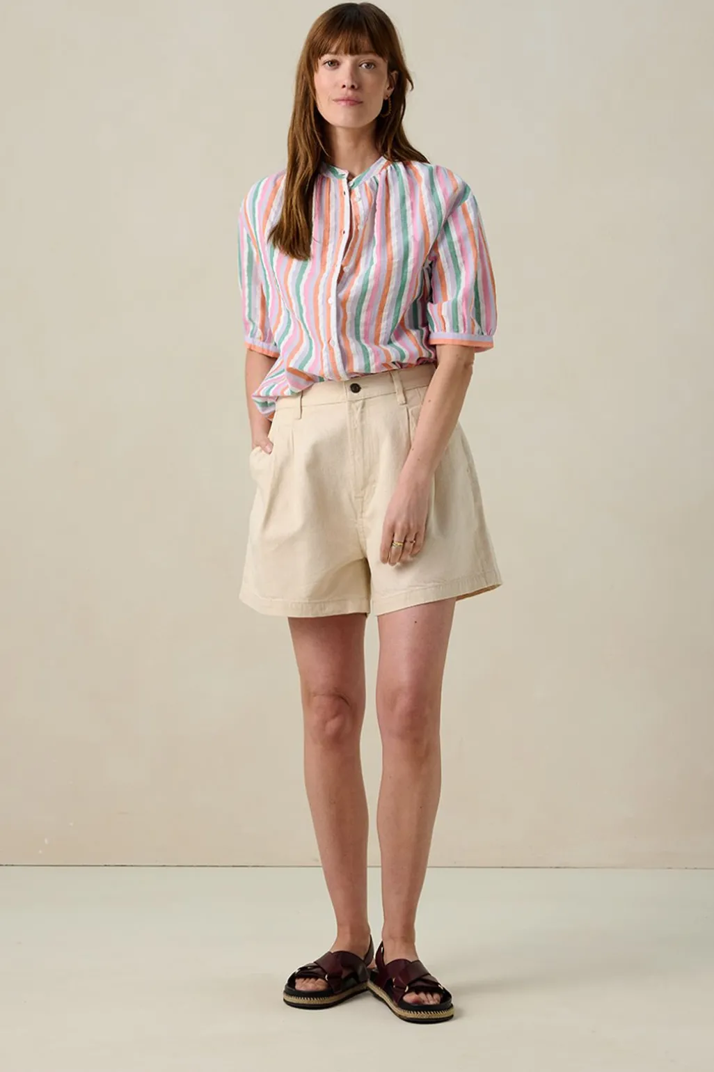 Multicolour gestreepte blouse