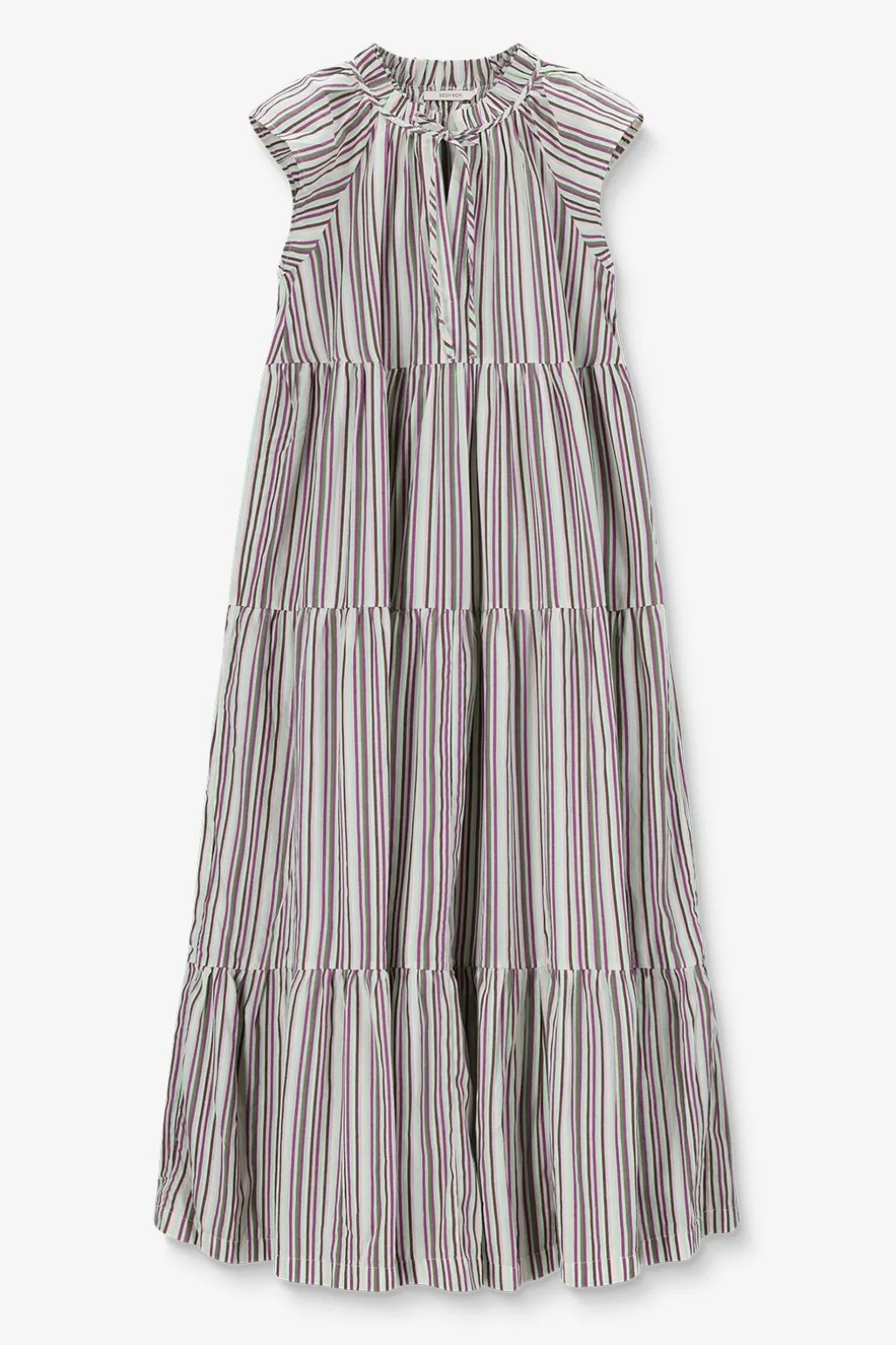 Multicolour gestreepte maxi jurk