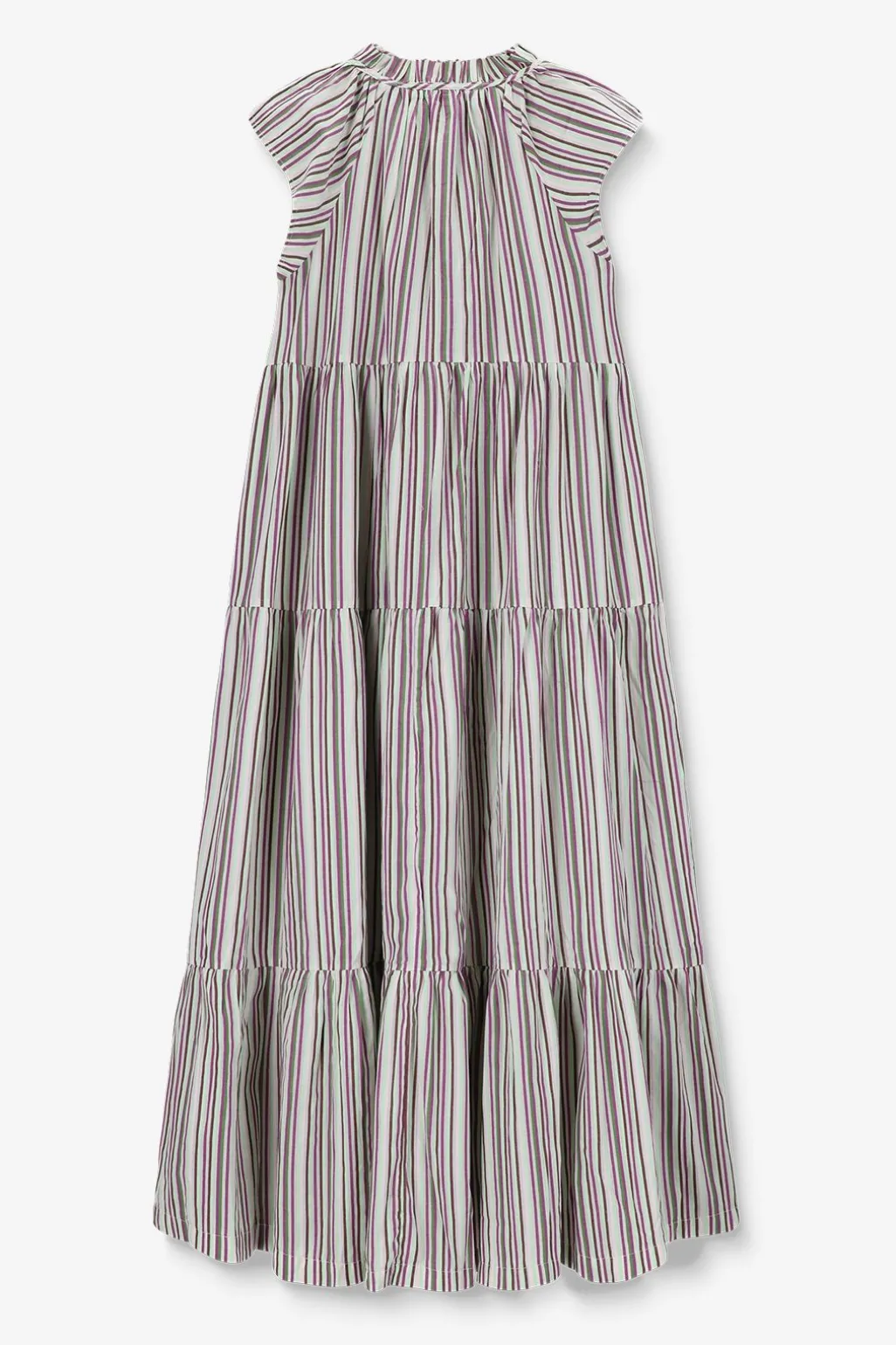 Multicolour gestreepte maxi jurk